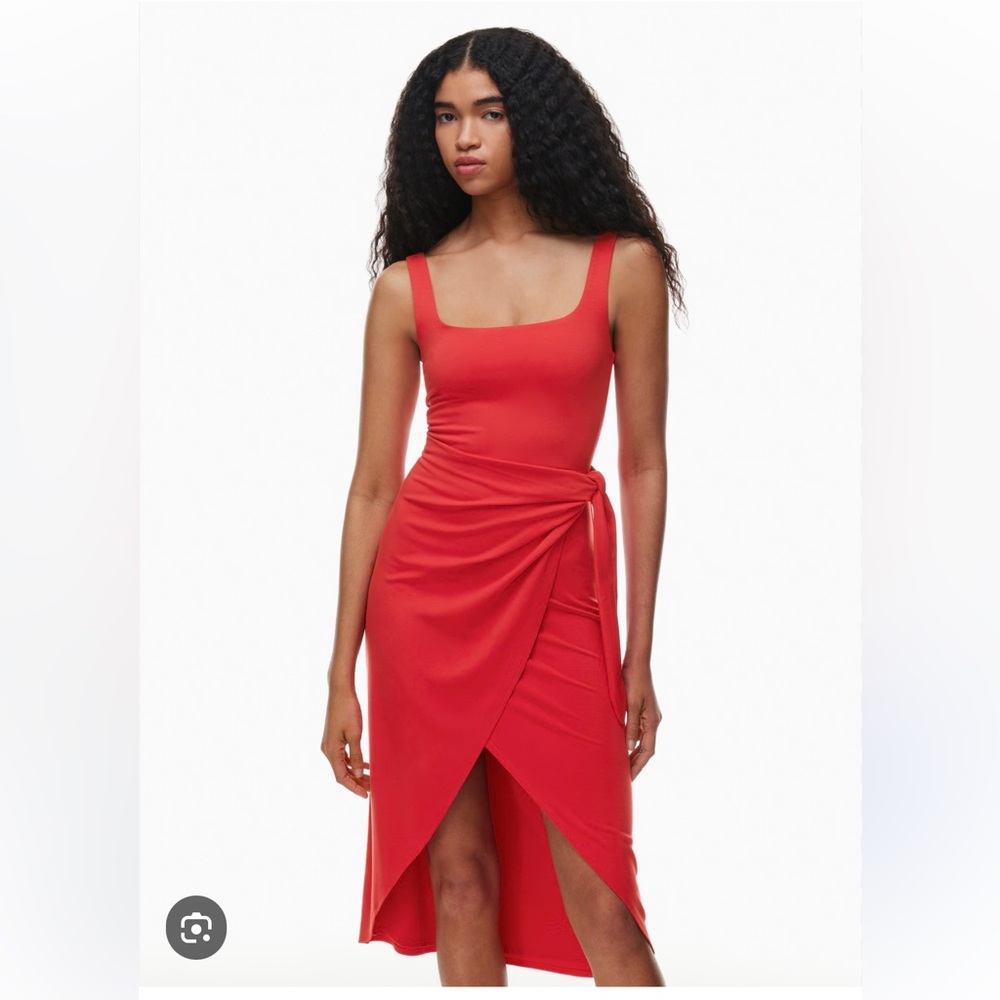 Aritzia Wilfred Saturn midi dress barberry red medium